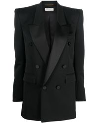 Saint Laurent - Blazer à boutonnière croisée - Lyst