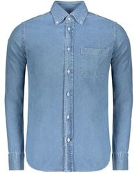 Moorer - Rounded-Hem Denim Shirt - Lyst