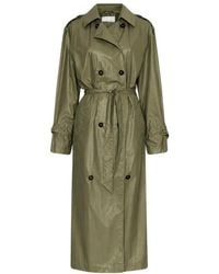 Stel - Glossy Double-Breasted Trench Coat - Lyst