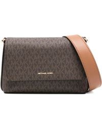 Michael Kors - Small Nessa Monogram Flap Cross Body Bag - Lyst