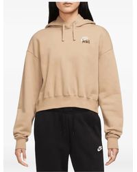 nike mini swoosh oversized cropped sweatshirt in green