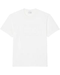 Lacoste - T-Shirt À Logo Embossé Et Col Rond - Lyst