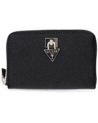 Guess - Logo-Plaque Zip-Around Wallet - Lyst