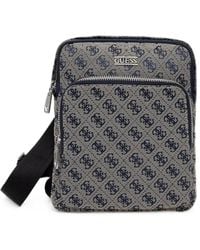 Guess - Boston Monogram-Print Logo-Plaque Messenger Bag - Lyst