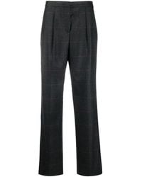 Aspesi - Check-Pattern Wide-Leg Trousers - Lyst