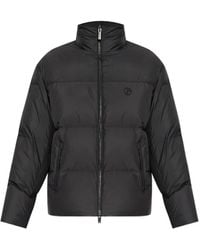 Giorgio Armani - Logo-Embroidered Quilted Jacket - Lyst