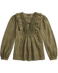 RRL - Ruffled Blouse - Lyst