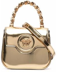 Versace - La Medusa Patent-Leather Mini Bag - Lyst