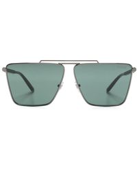 Versace - Tubular Greca Rectangle-frame Sunglasses - Lyst