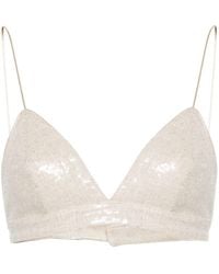 FEDERICA TOSI - Sequin-design Cropped Top - Lyst