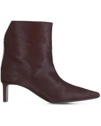 KHAITE - Calf-Hair Square-Toe Ankle Boots - Lyst