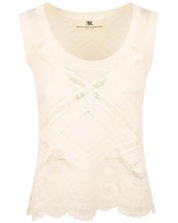Ermanno Scervino - Haut Bordé De Dentelle En Maille Pointelle - Lyst