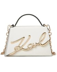 KARL LAGERFELD - Small K/Signature Leather Cross Body Bag - Lyst