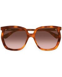 Chloé - Tortoiseshell-Effect Square-Frame Sunglasses - Lyst