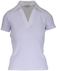 Vince - V-Neck Ribbed T-Shirt - Lyst