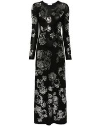 Rabanne - Floral-sequinned Maxi Dress - Lyst