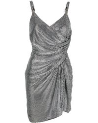 Philipp Plein - Crystal-embellished Ruched Mini Dress - Lyst