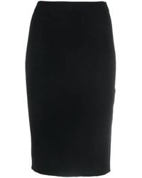Saint Laurent - Wool Midi Pencil Skirt - Lyst