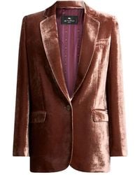 Etro - Silk-Blend Velvet Straight-Cut Blazer - Lyst