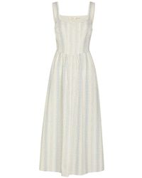 LoveShackFancy - Majory Floral-Print Striped Dress - Lyst
