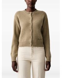 A.P.C. - Cardigan À Logo Brodé Lila - Lyst
