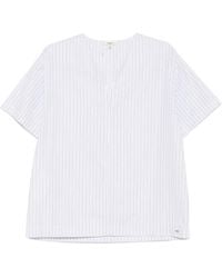 Barena - Striped V-Neck Blouse - Lyst