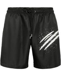 Philipp Plein - Spray Logo Print Swim Shorts - Lyst