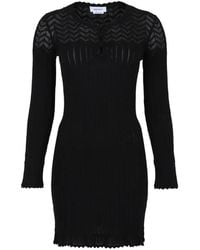 McQueen - Pointelle-Knit Mini Dress - Lyst