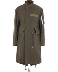 Sacai - Patch-Pocket Drawstring Coat - Lyst