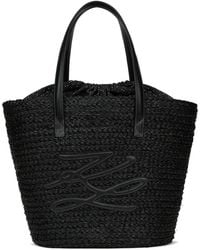 KARL LAGERFELD - Autograph Raffia Beach Bag - Lyst
