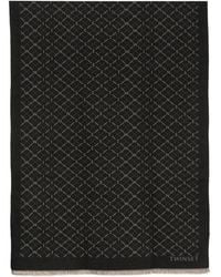 Twinset - Logo-Pattern Frayed Scarf - Lyst
