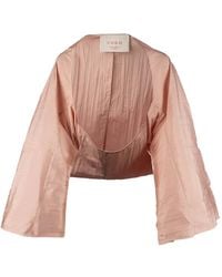 Co.Go - Long-Sleeved Linen Cropped Jacket - Lyst