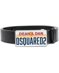 DSquared² - Logo-Plaque Leather Belt - Lyst