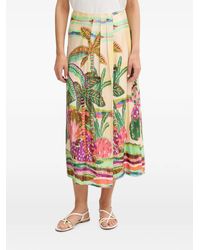 Lola Casademunt - Tropical-Print Pleated Midi Skirt - Lyst