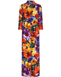 Dolce & Gabbana - Long Brocade Coat - Lyst