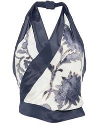 SIR. - Phillipa Floral-Print Halter-Neck Top - Lyst