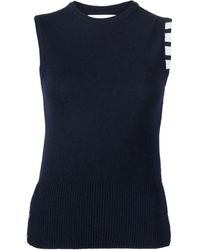 Thom Browne - Top Con Dettaglio A 4 Righe - Lyst