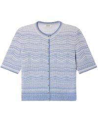 Sandro - Patterned Short-Sleeve Knit Cardigan - Lyst