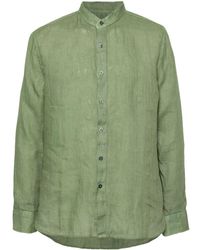 120% Lino - Camicia con colletto alla coreana - Lyst