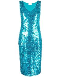 P.A.R.O.S.H. - Sleeveless Sequinned Midi Dress - Lyst