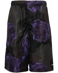 Undercover - Rose-Print Bermuda Shorts - Lyst