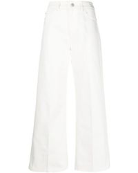 Emporio Armani - Wide-leg Cropped Trousers - Lyst