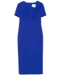 Roland Mouret - Asymmetric Pleated Midi Dress - Lyst