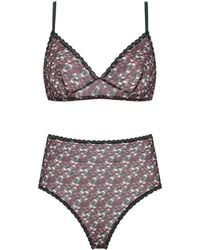 Laura Urbinati - Geometric-Print Lace-Trim Briefs - Lyst