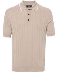 Peserico - Chunky-Ribbed Polo Shirt - Lyst
