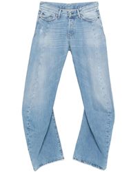 Acne Studios - Gerafelde Denim Jeans Met Vlakken - Lyst
