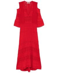 Twinset - Punched-Knit Midi Dress - Lyst