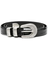 Barena - Crocodile-Effect Belt - Lyst