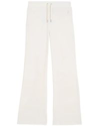 Juicy Couture - Rhinestone-Embellished Velour Track Pants - Lyst