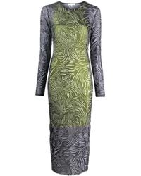 Patrizia Pepe - Graphic-Print Tulle Dress - Lyst